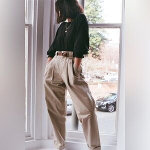 Na Nin Townes Cotton Trouser in Khaki (S)